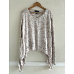 Lovemarks Asymmetrical Pullover Knit Top L Sweater Lightweight Neutral Casual